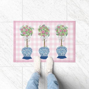 Pink Topio Bleu Rose Ginger Jar Doormat tapis