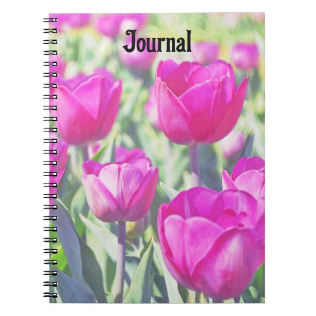 Pink Tulip Garden Art Journal Carnet (Devant)