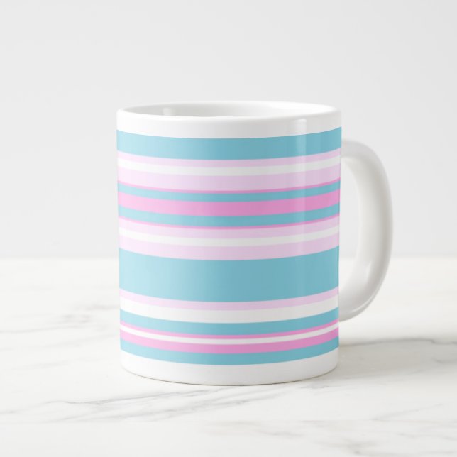 Pink, Turquoise, Blancs De Transat Jumbo Mug (Devant droit)