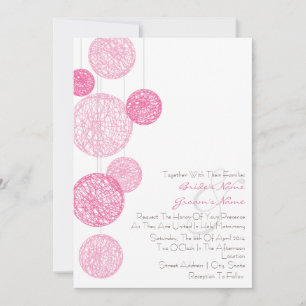 Pink Twine Globes Faire-part de mariage