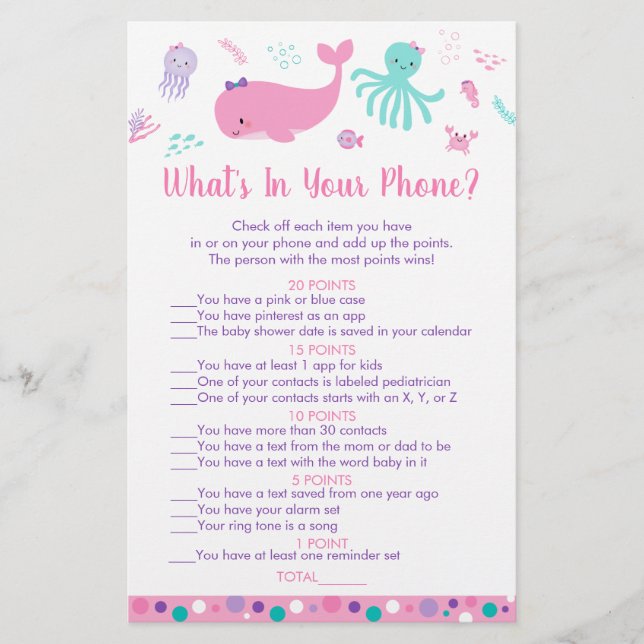 Pink Under The Sea Ce qui est dans votre jeu de té (Devant)