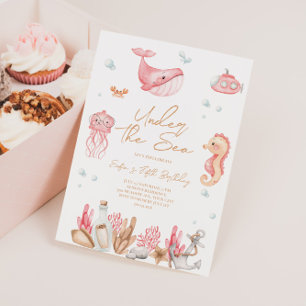 Pink Under the Sea Invitation d'anniversaire