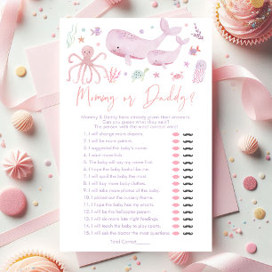Pink Under the Sea Mommy or Daddy Shower Game