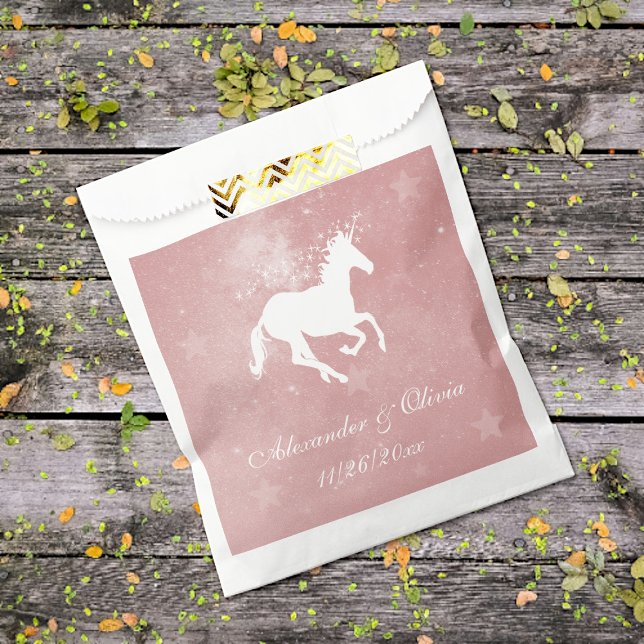 Pink Unicorn mariage Favoriser les sacs (Pink Unicorn Wedding Favor Bags)