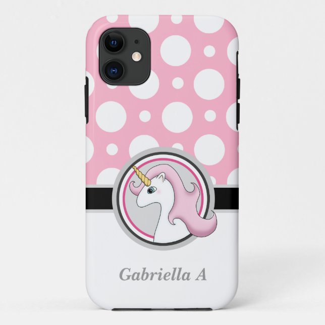 Pink Unicorn Polka Dot iPhone 5 Coque (Dos)