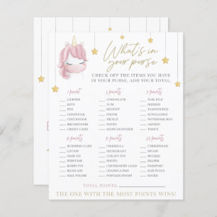 Pink Unicorn Stars Baby shower Jeu de bourse
