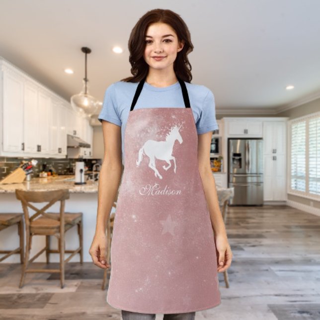 Pink Unicorne personnalisée tablier (Pink Unicorn Personalized Apron)