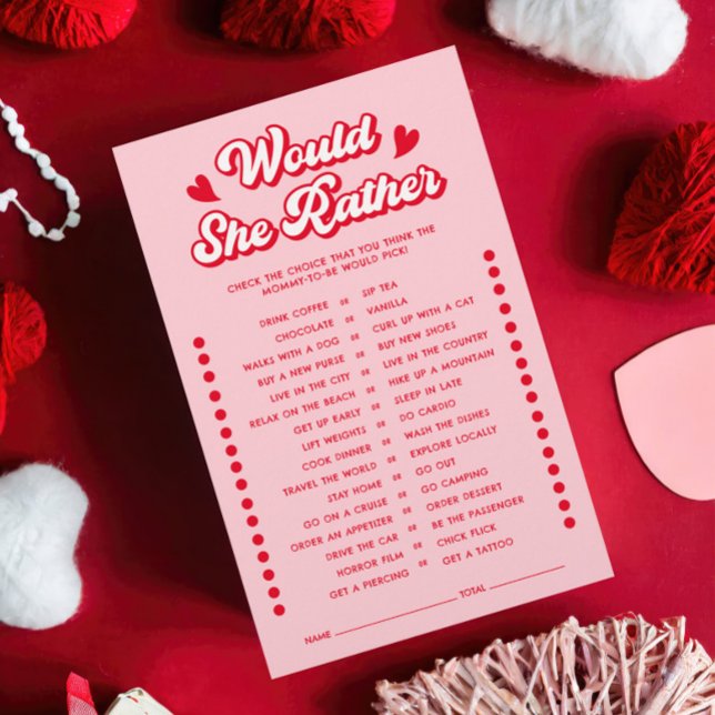 Pink Valentine Baby shower Voudrait-Elle Plutôt Jo (Créateur téléchargé)