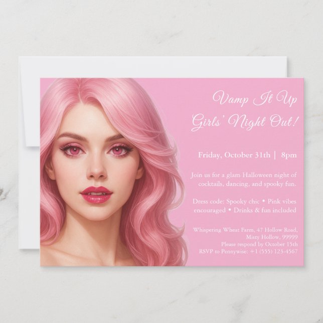 Pink Vampire | Invitation pour une soirée entre fi (Devant)