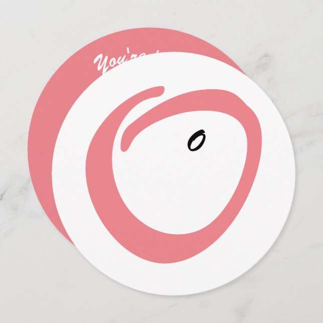 Pink ventre mignon invitation baby shower (Devant / Derrière)