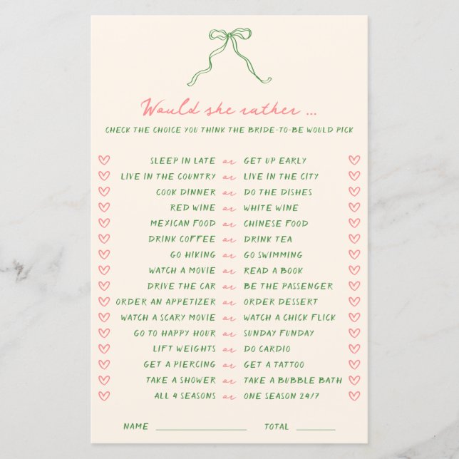 Pink vert manuscrit aurait-elle préféré (Devant)