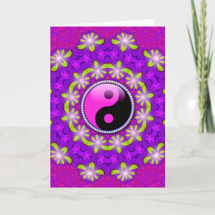 Pink violet Aura Floral brillant New Age Cartes