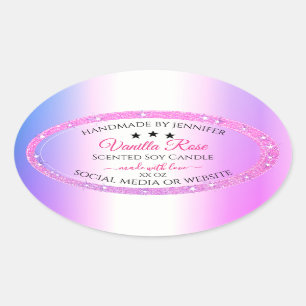 Pink violet avec Parties scintillant Étiquettes d'