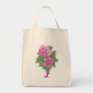 Pink violet Geranium Monogram Sacs fourre-tout Mar