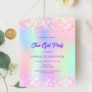 Pink violet holographique ado budget anniversaire