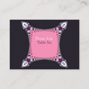 Pink violet unique Mariage Table Cartes de place