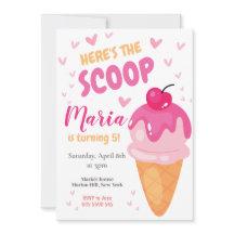 Pink Voici le scoop Girl Birthday Invitation