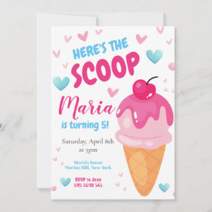 Pink Voici le scoop Kids Birthday Invitation