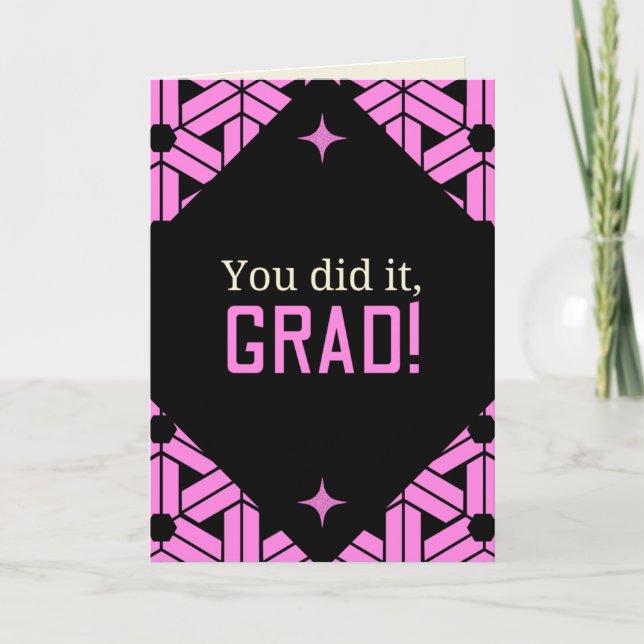 Pink Vous L'Avez Fait Carte De Graduation (Devant)