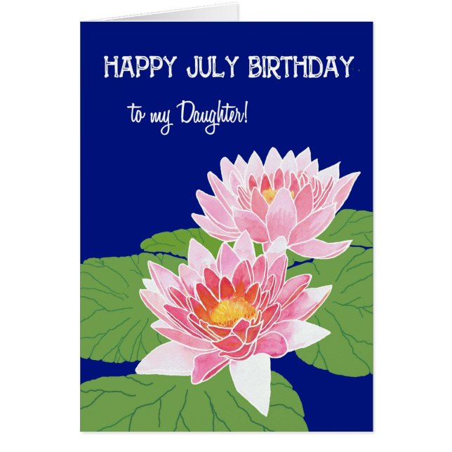 Pink Water Lilies July Birthday for Daughter (Devant)