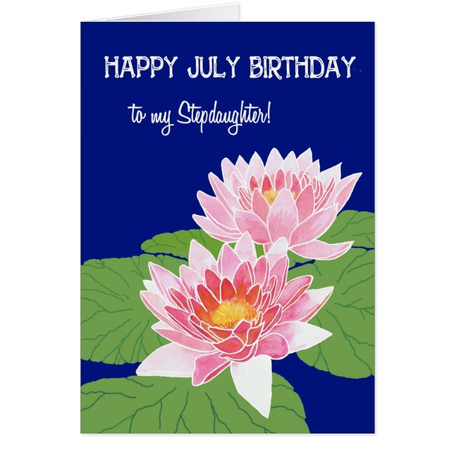 Pink Water Lilies July Birthday Stepdaughter (Devant)