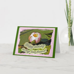Pink Water Lily Bud meilleure carte d'anniversaire