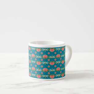 Pink Water Lys and Dragonflies Espresso Mug