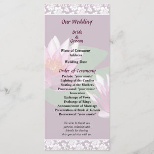 Pink Water Lys Programme de mariage