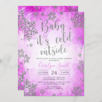 Pink Watercolor Baby shower de Noël invitation