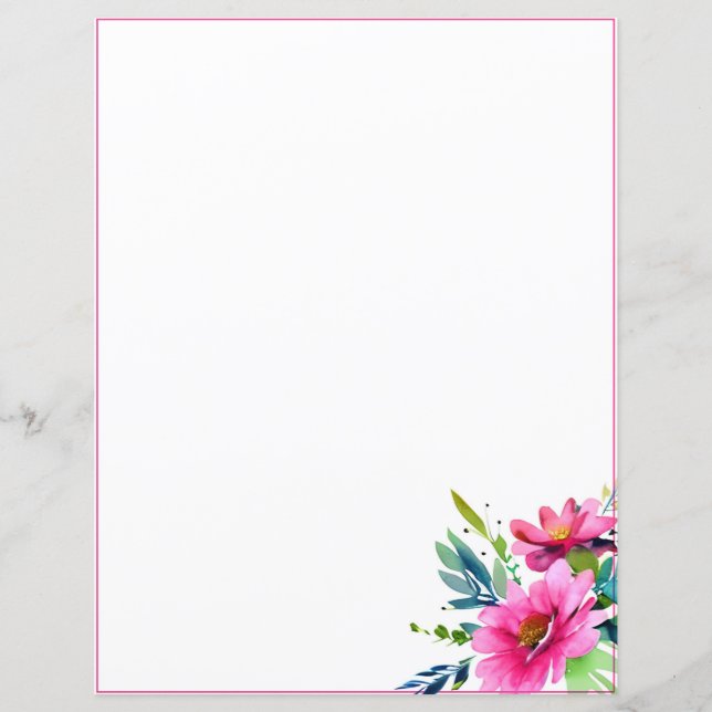 Pink watercolor flowers (Devant)