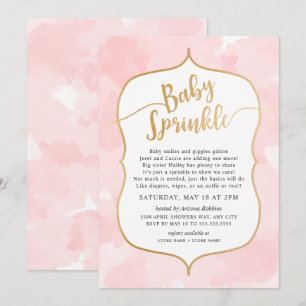 Pink Watercolor Girl Baby Sprinkle Invitation
