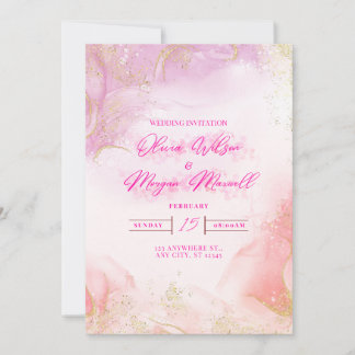 Pink Wedding Invitation