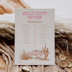 Pink Western Voudrait Momie Plutôt Baby shower Jeu