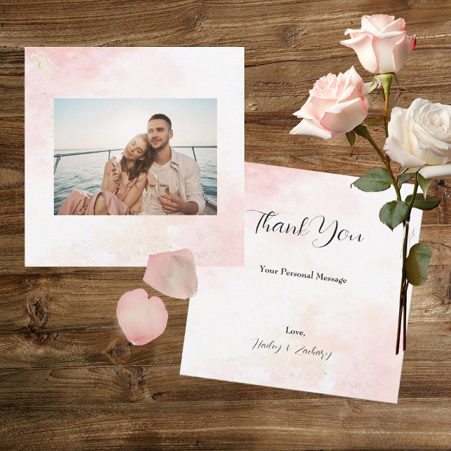 Pink Whispers Mariage Merci Cartes (Créateur téléchargé)