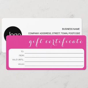 PINK WHITE BUSINESS LOGO COMPANY DON CERTIFICAT