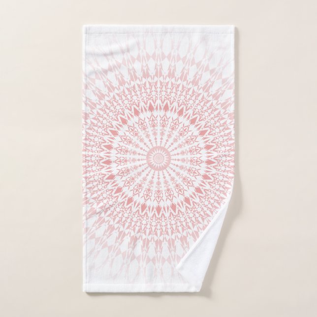 Pink White Pastel Mandala (Serviette à main)
