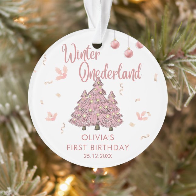 Pink Winter ONEderland 1er anniversaire sapin de N (Arbre)