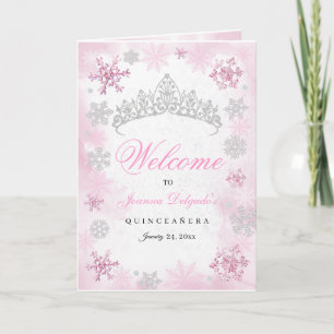 Pink Winter Wonderland Programme Quinceanera