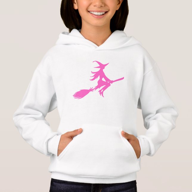 Pink Witch on a Broom T-Shirt – Magical & Fun  (Devant)