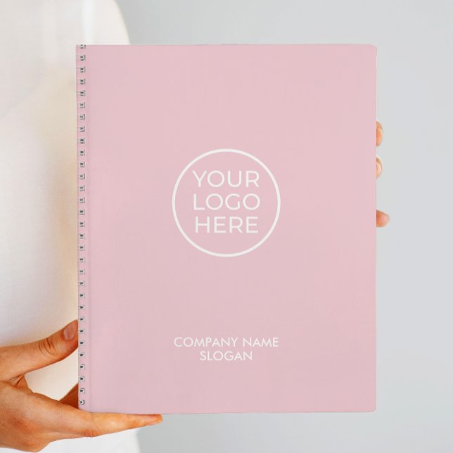 Pink Your Logo Business Carnet (Customize this pink notebook with your logo, add business name, slogan or tagline and web page.)