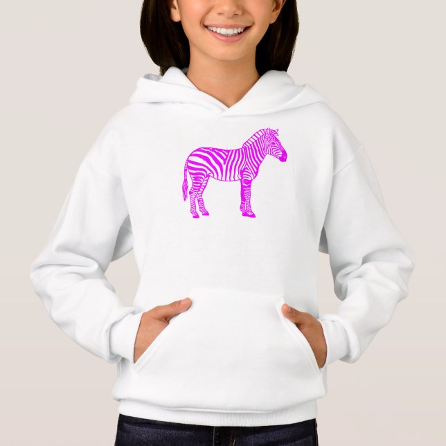 Pink Zebra Kids T-Shirt – Cute Striped Animal Tee  (Devant)