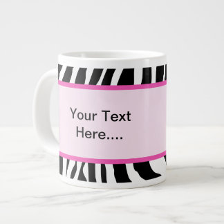 Pink Zebra Stripe 20oz Jumbo café Mug