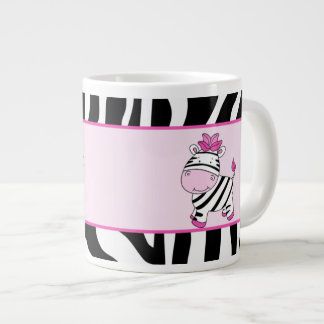 Pink Zebra Stripe 20oz Jumbo café Mug avec Zebra