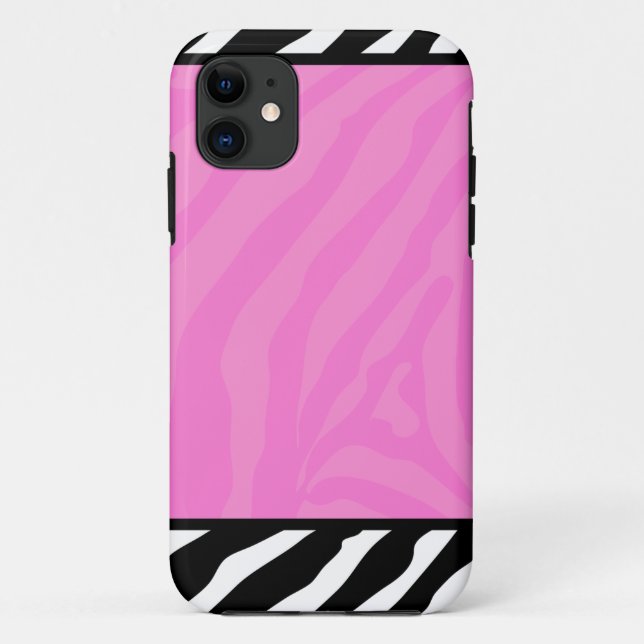 Pink Zebra Stripe tendance iPhone 5 Coque (Dos)