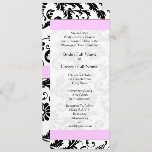 Pinkish Lavender Damask Faire-part de mariage
