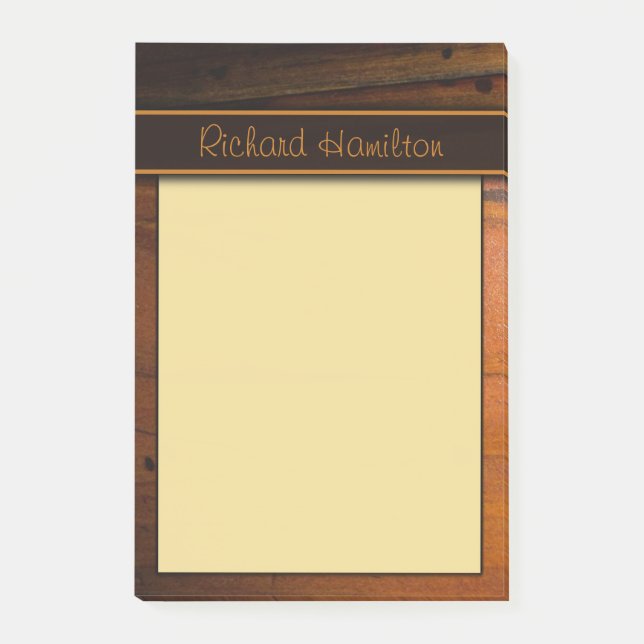 Pins Baltique foncé Faux Bois Gros Post-it® Notes (Devant)