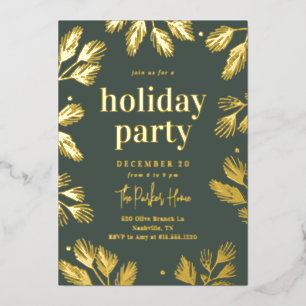 Pins d'hiver Foil Fête Invitation