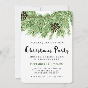 Pins d'hiver Invitation à la fête de Noël