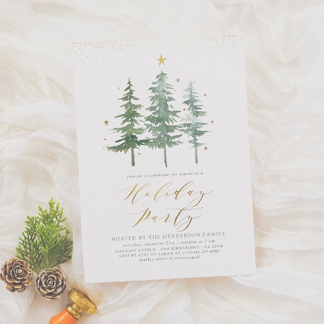 Pins d'hiver | Noël Fête Invitation (Créateur téléchargé)