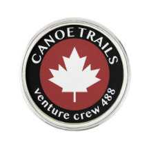 Épingle en argent avec piste en canot Feuille d'ér